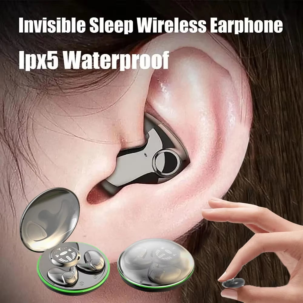 Mini Invisible Sleep Earphones Bluetooth 5.3 Headphones TWS Wireless Headsets IPX5 Waterproof ENC Noise Reduction Earbuds