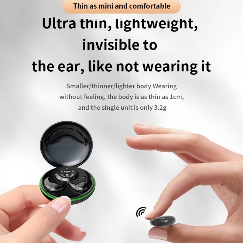 Mini Invisible Sleep Earphones Bluetooth 5.3 Headphones TWS Wireless Headsets IPX5 Waterproof ENC Noise Reduction Earbuds